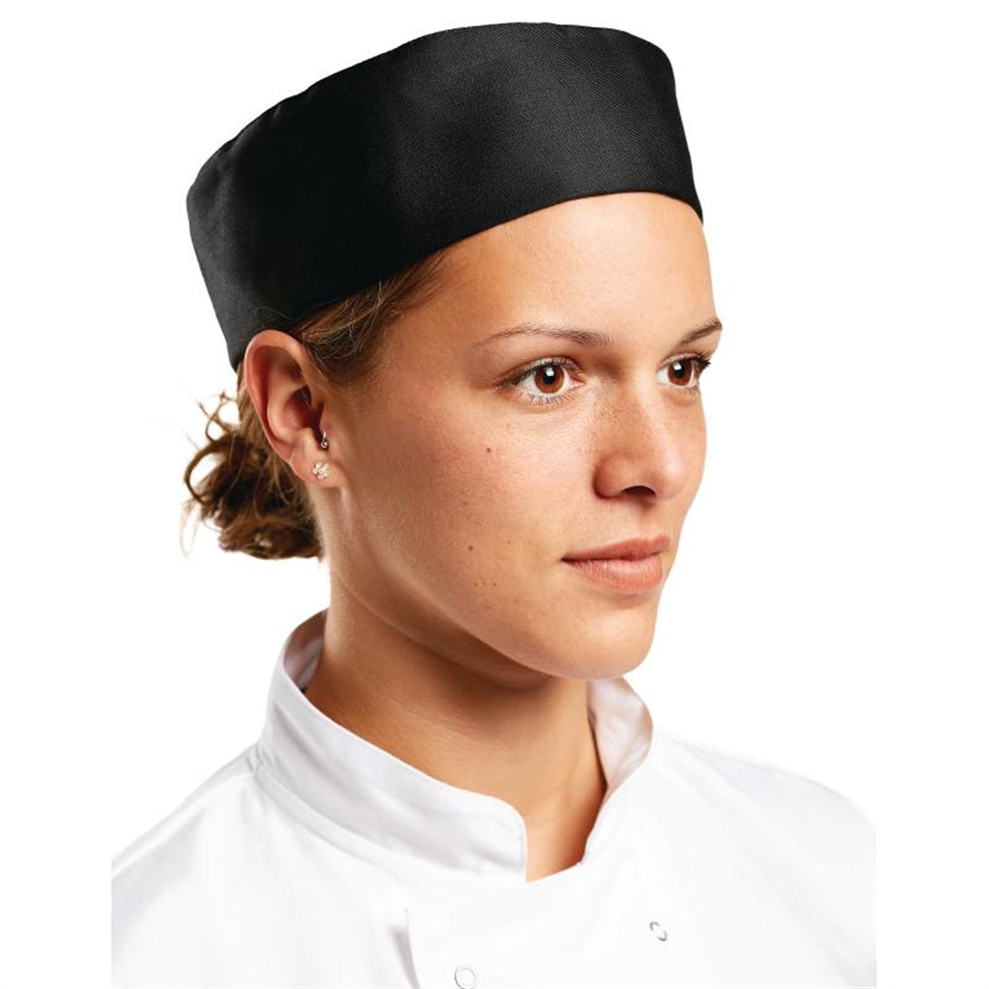 Whites Chef Skull Cap Polycotton Black - L