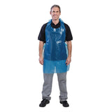 Disposable Polythene Bib Aprons Blue (Pack of 100)