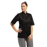 Whites Vegas Unisex Chef Jacket Short Sleeve Black - L