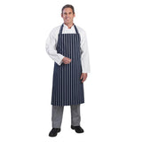 Whites Unisex Bib Apron Butchers Stripe Blue