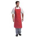 Whites Unisex Bib Apron  Red And White Stripe