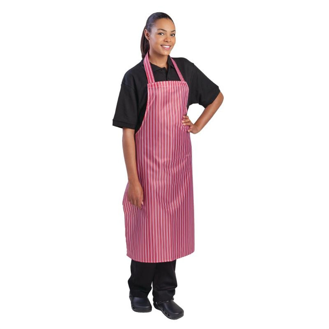 Whites Water Resistant Bib Apron Red And White Stripe