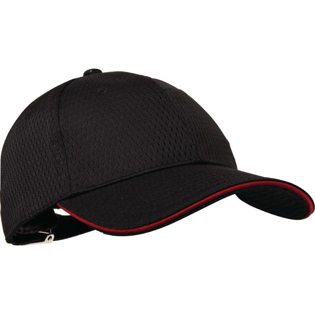 Chef Works Cool Vent Baseball Cap Black with Red