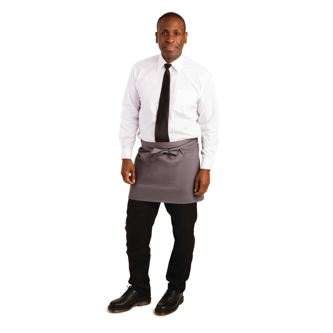 Whites Short Bistro Apron Charcoal