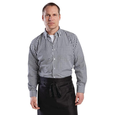 Chef Works Mens Gingham Shirt Black L