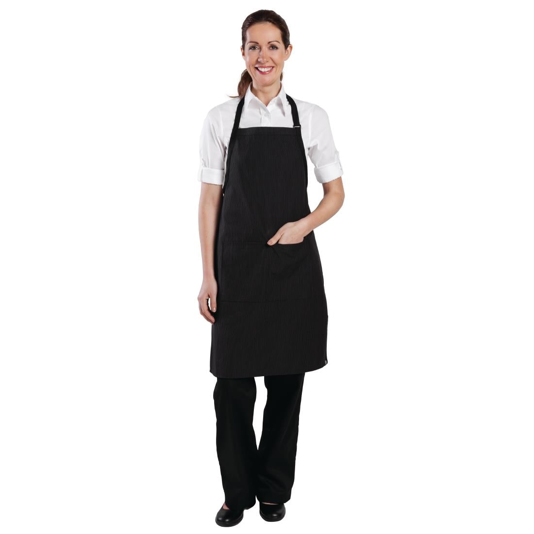 Chef Works Bib Apron Pinstripe