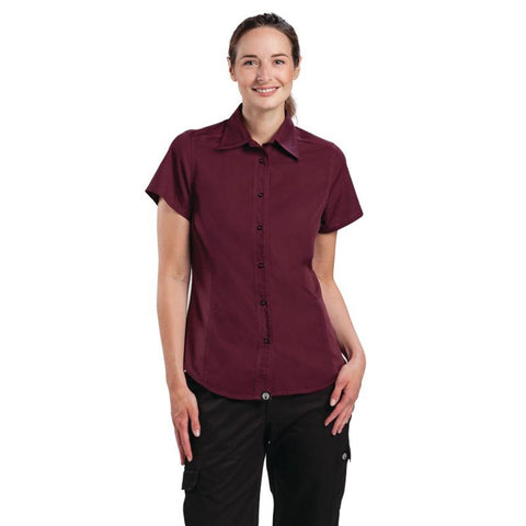 Chef Works Womens Cool Vent Chefs Shirt Merlot XL