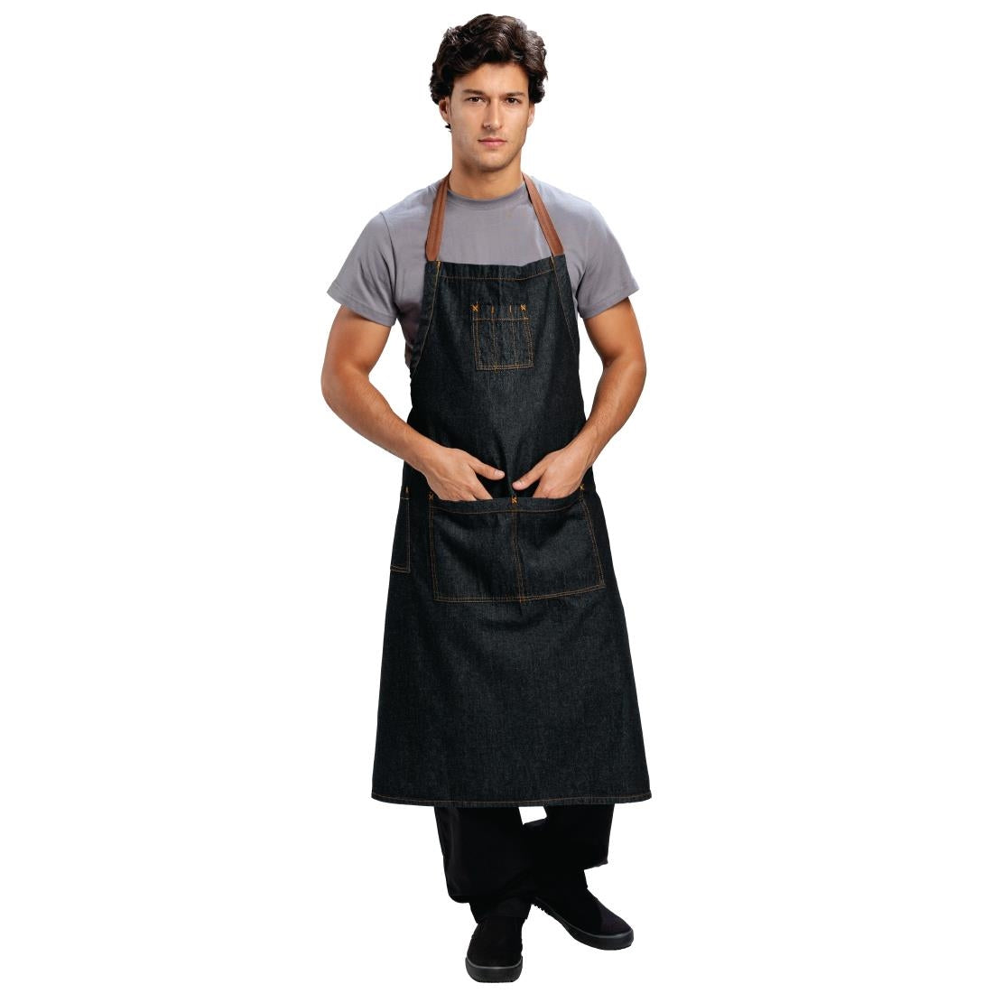 Chef Works Urban Memphis Wide Bib Apron Black