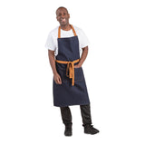 Southside Bistro Apron Denim Blue Tan Ties