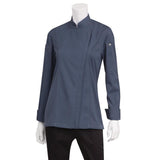 Chef Works Hartford Lightweight Zip Womens Chef Jacket Blue S