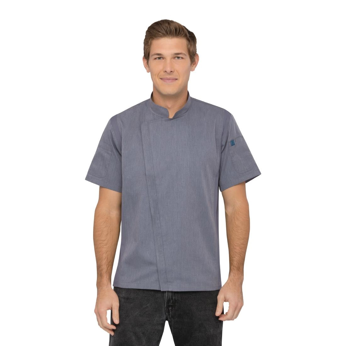 Chef Works Unisex Springfield Lightweight Short Sleeve Zipper Coat Ink Blue Size XL