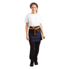 Southside Waist Apron Denim Blue with Tan Ties