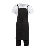 Southside Linen Blend Bib Apron Black