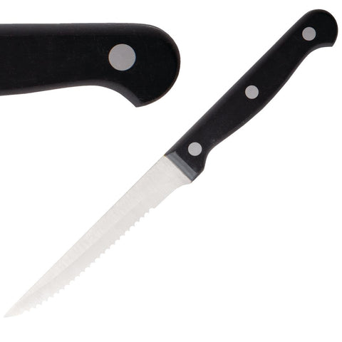 Olympia Serrated Steak Knives Black Handle