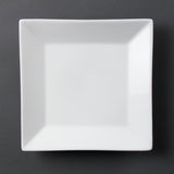 Olympia Whiteware Square Plates Wide Rim 250mm (6 Pack)