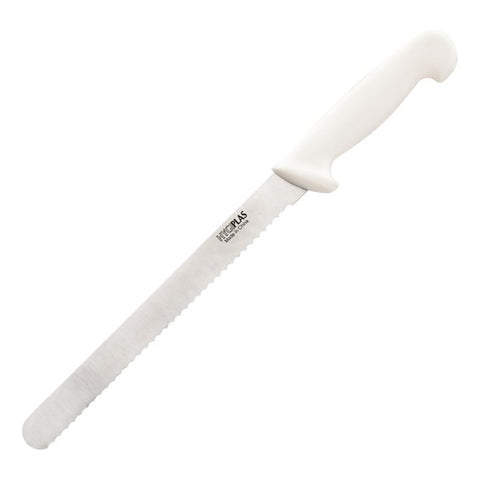 Hygiplas Serrated Slicer White 25.5cm