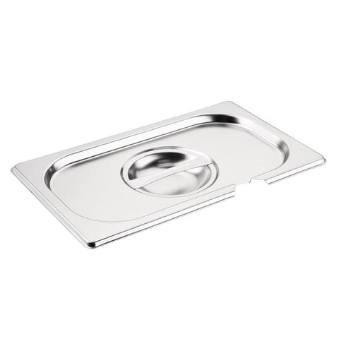 Vogue Stainless Steel 1/4 Gastronorm Notched Lid