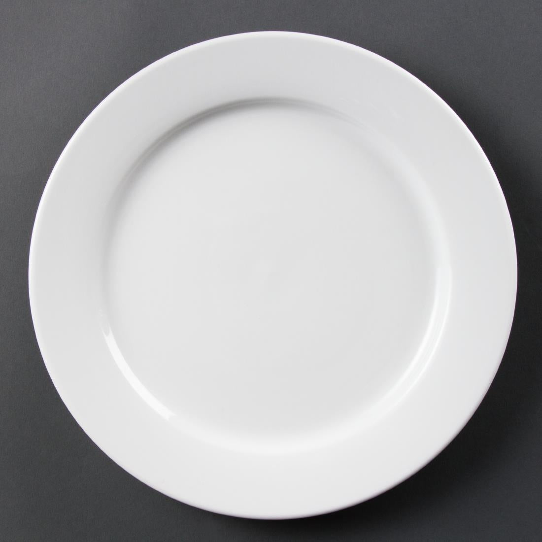 Olympia Whiteware Wide Rimmed Plates 280mm (Pack of 6)