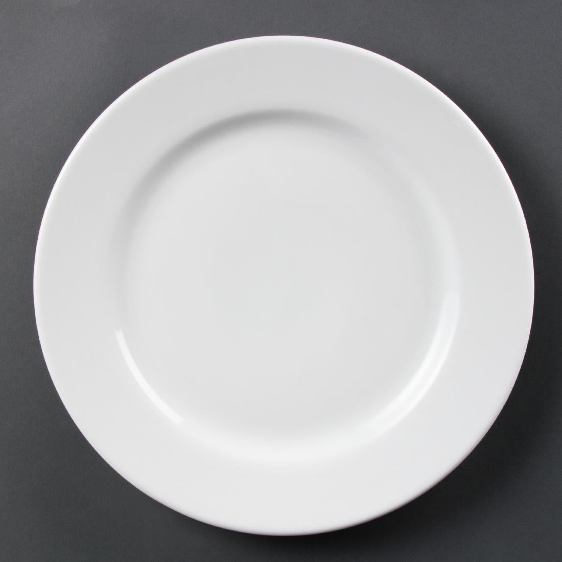 Olympia Whiteware Wide Rimmed Plates 310mm (Pack of 6)