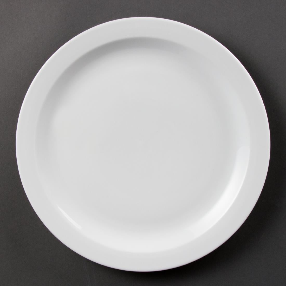 Olympia Whiteware Narrow Rimmed Plates 280mm (Pack of 6)