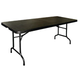 Bolero Rectangular Centre Folding Utility Table Black 6ft (Single)