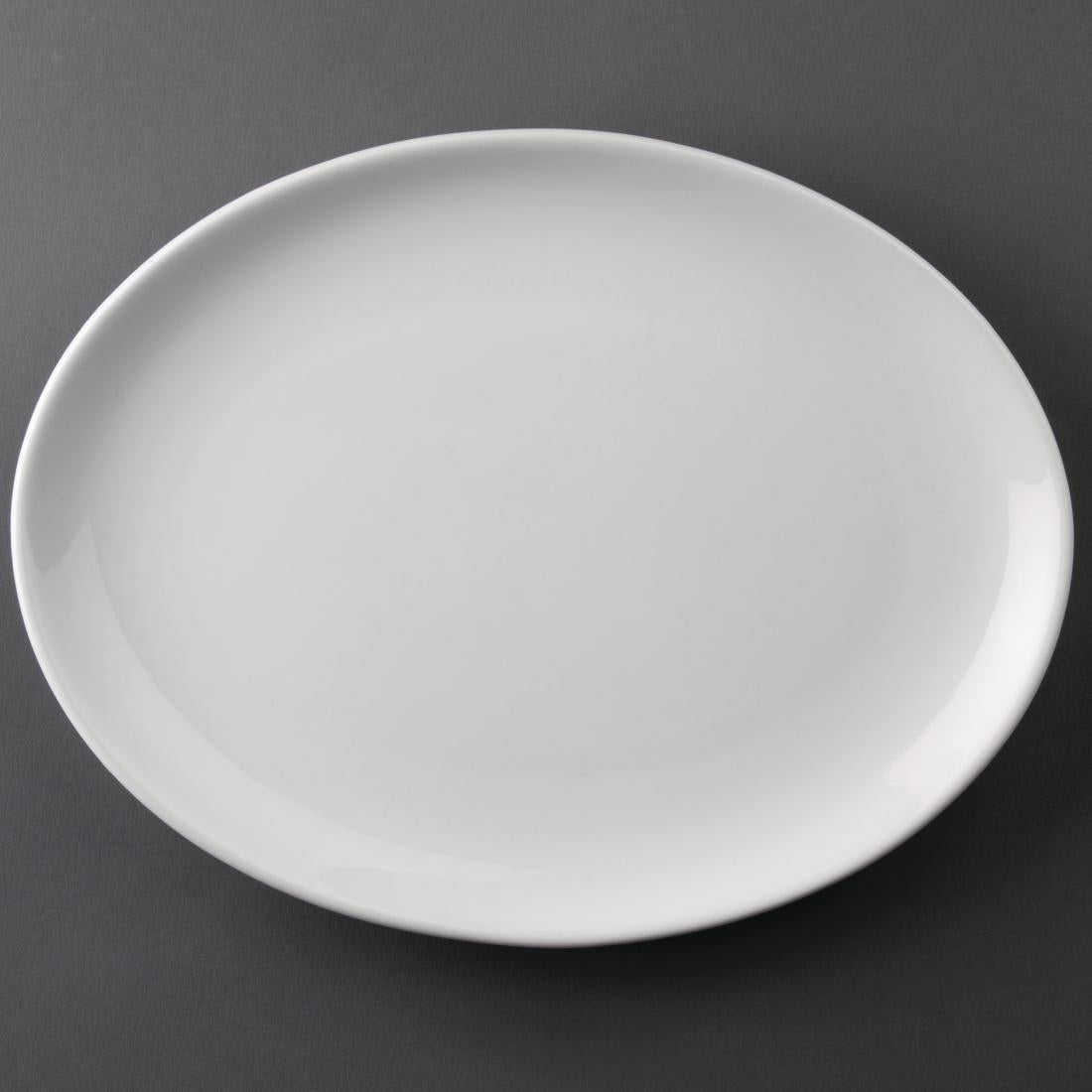 Olympia Athena Hotelware Oval Coupe Plates 254 x 197 mm (Pack of 12)