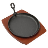 Olympia Cast Iron Round Sizzler with Wooden Stand 22cm