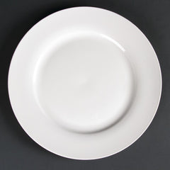 Olympia Lumina Wide Rim Round Plates White 270mm (4 pack)