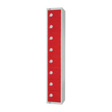 Elite Eight Door Manual Combination Locker Locker Red with Sloping Top