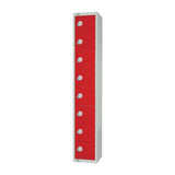 Elite Eight Door Padlock Locker Red