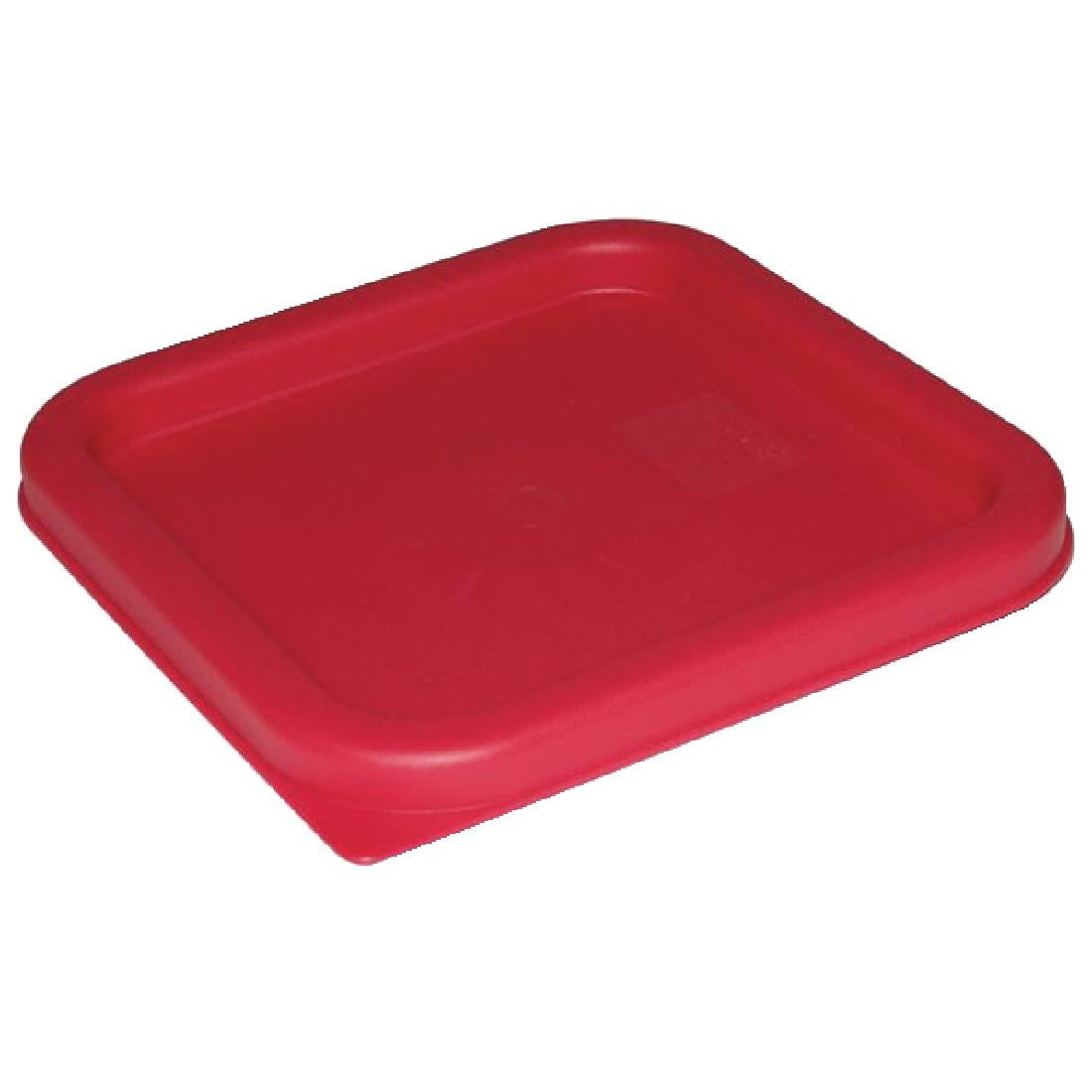 Hygiplas Square Food Storage Container Lid Red Medium