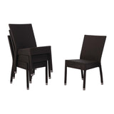 Bolero Wicker Side Chairs Charcoal (Pack of 4)