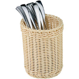 APS Polypropylene Round Rattan Cutlery Basket 125mm