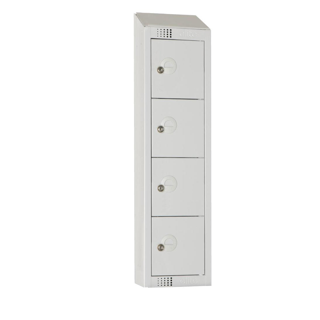 Elite Personal Effects Locker 4 Door Grey Camlock Sloping Top ...