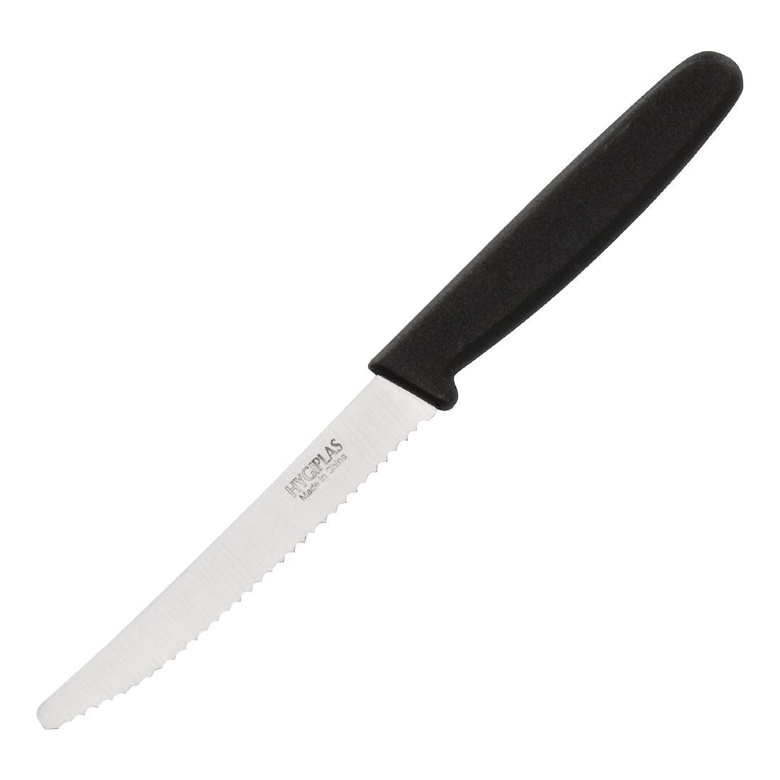 Hygiplas Serrated Tomato Knife Black 10.5cm