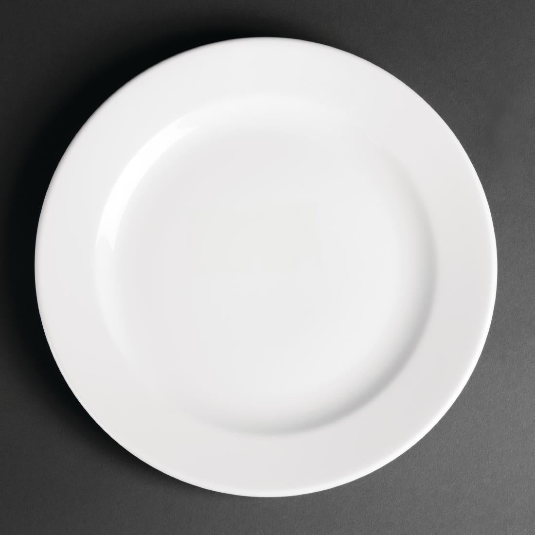 Royal Porcelain Classic White Wide Rim Plates 240mm (Pack of 12)