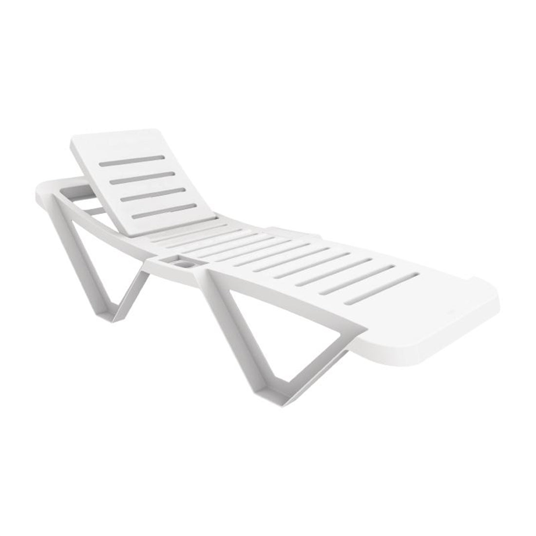 Polypropylene Sun Loungers White (Pack of 2)