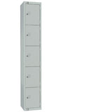 Elite Five Door Manual Combination Locker Locker Grey with Sloping Top