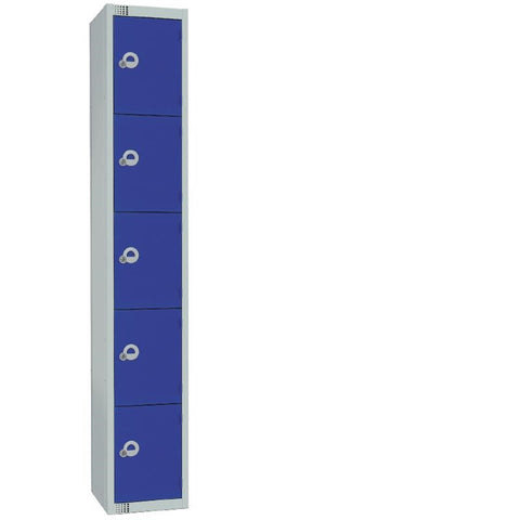 Elite Five Door Manual Combination Locker Locker Blue with Sloping Top