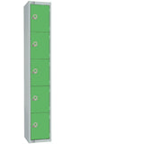 Elite Five Door Manual Combination Locker Locker Green with Sloping Top