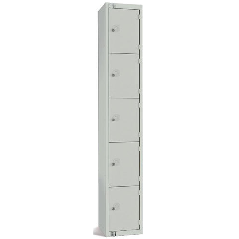 Elite Five Door Coin Return Locker Grey