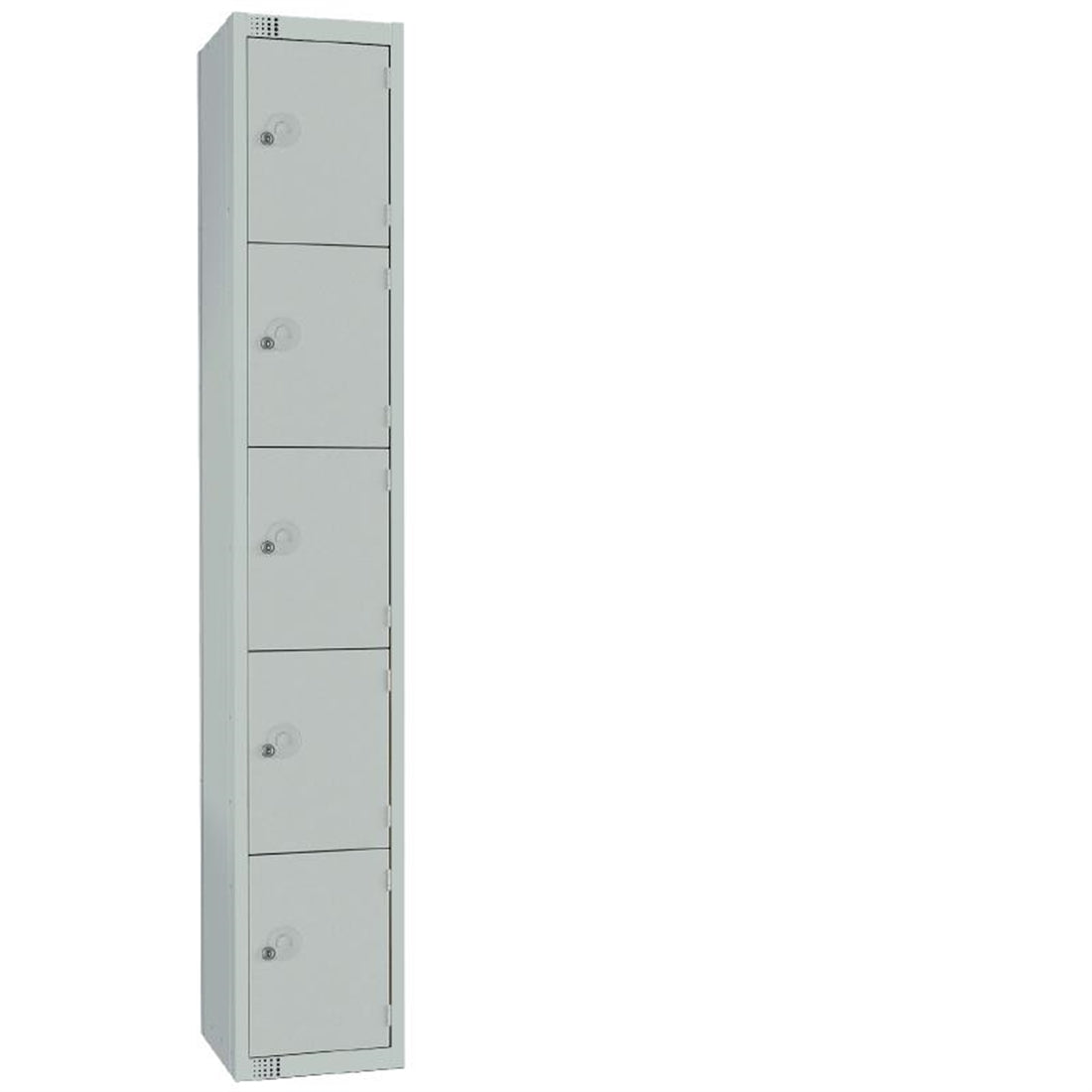 Elite Five Door Camlock Locker with Sloping Top Grey