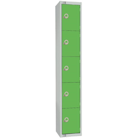 Elite Five Door Coin Return Locker Green