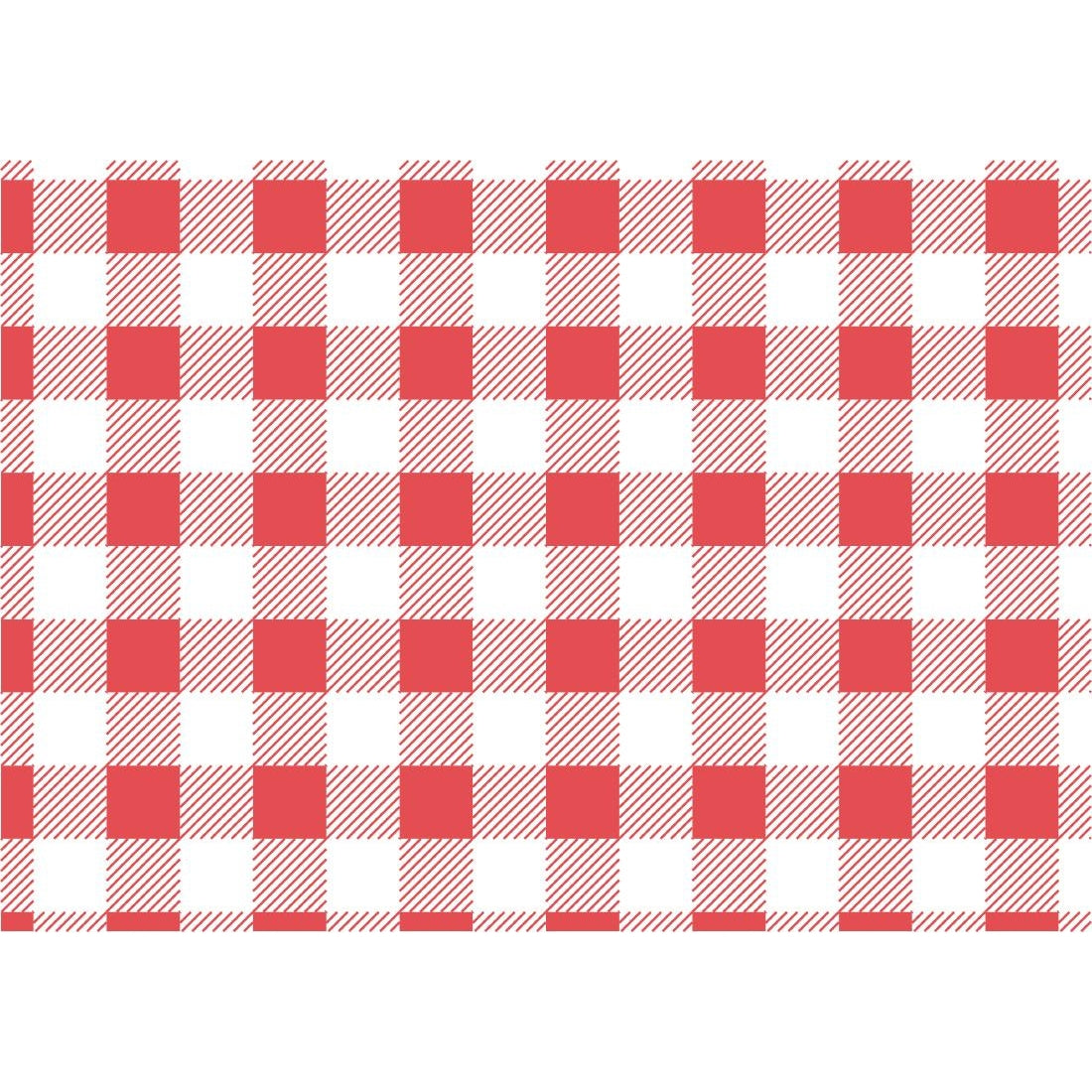 Greaseproof Paper Sheets Red Gingham 250 x 250mm (Pack of 200)