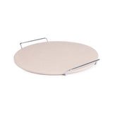 Round Pizza Stone with Metal Serving Rack 15in