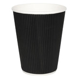 Fiesta Ripple Wall Takeaway Coffee Cups Black 225ml / 8oz x 500