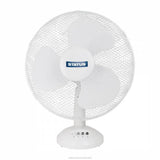 Status 12" Oscillating White Desktop Fan