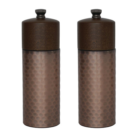 Olympia Copper Wood Salt and Pepper Mill Set