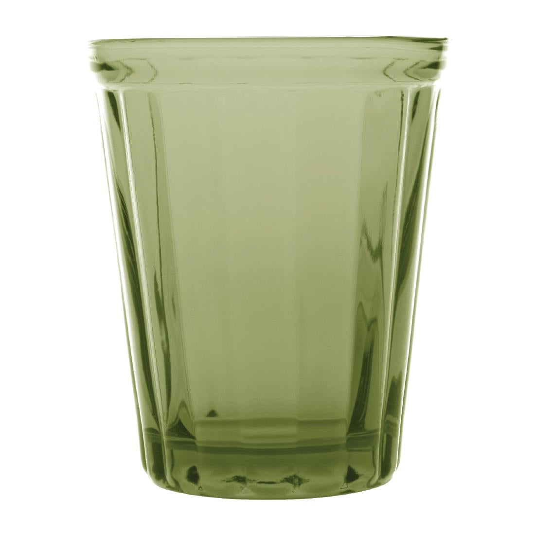 Olympia Cabot Panelled Glass Tumbler Green 260ml (Pack of 6)