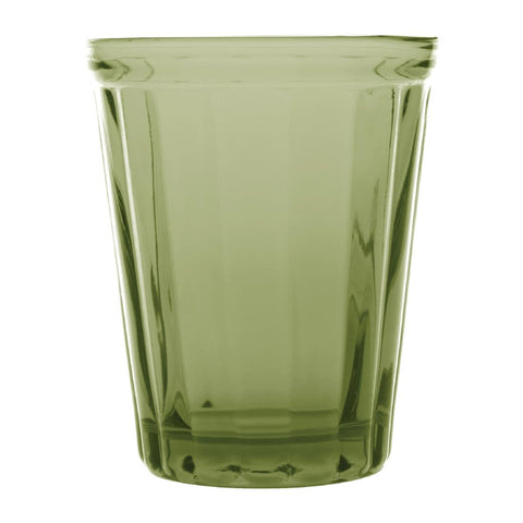 Olympia Cabot Panelled Glass Tumbler Green 260ml